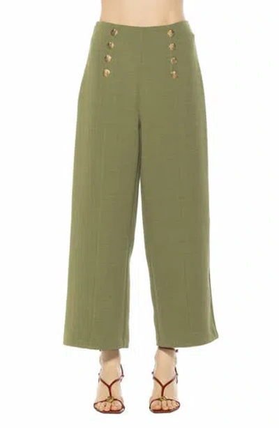 Alexia Admor Amari High Waist Wide Leg Pants In Green