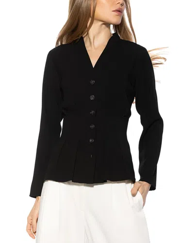 Alexia Admor Amaris Cinched Waist Button-up Shirt In Black