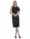 Alexia Admor Draped Sheath Midi Dress In Black
