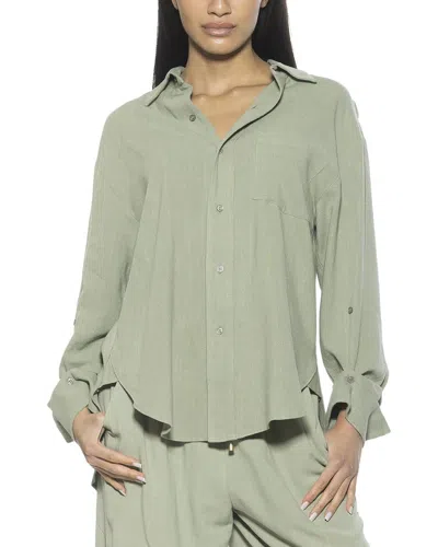 ALEXIA ADMOR ALEXIA ADMOR AMBER LINEN-BLEND SHIRT