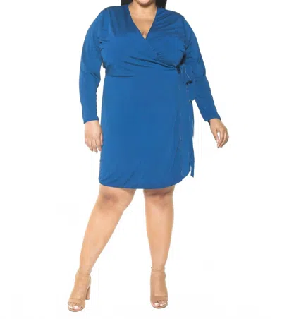 Alexia Admor Amelia Wrap Dress In Azure In Blue