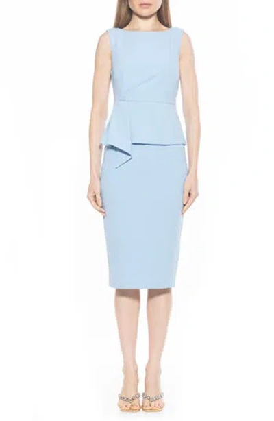 Alexia Admor Amora Boat Neck Sleeveless Sheath Dress In Blue