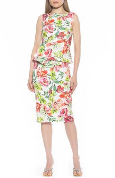 Alexia Admor Amora Boat Neck Sleeveless Sheath Dress In Large Floral