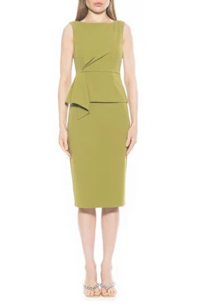 Alexia Admor Amora Boat Neck Sleeveless Sheath Dress In Green