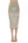 Alexia Admor Ana Midi Pencil Skirt In Silver