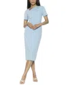 Alexia Admor Angelica Asymmetric Neck Sheath Midi Dress In Blue
