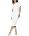 Alexia Admor Angelica Asymmetric Neck Sheath Midi Dress