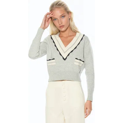 Alexia Admor Arden Deep V Contrast Trim Cardigan In Blue