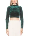 Alexia Admor Women's Ari Polka Dot Velvet Crop Top