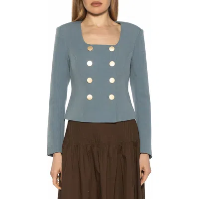 Alexia Admor Aria Scoop Neck Retro Blazer In Gray