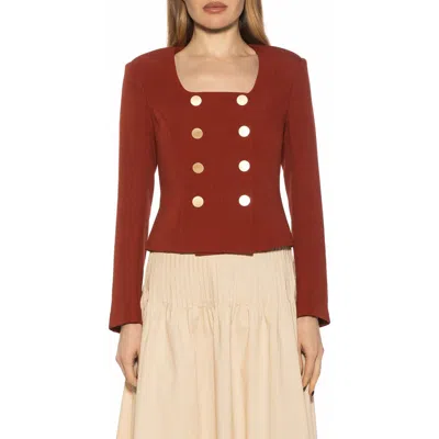 Alexia Admor Aria Scoop Neck Retro Blazer In Red