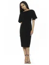 Alexia Admor Women's Ariah Draped Knee Sheath Dress In Black