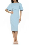 Alexia Admor Women's Ariah Draped Knee Sheath Dress In Halogen Blue
