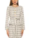 Alexia Admor Arjun Plaid Jacket In White