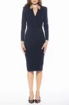 Alexia Admor Arleth V-neck Sheath Dress In Blue