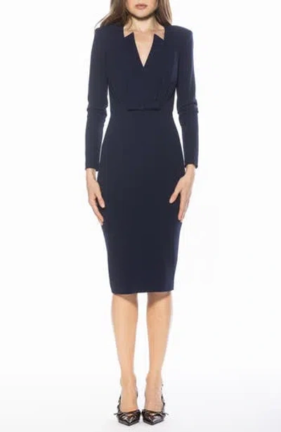 Alexia Admor Arleth V-neck Sheath Dress In Blue