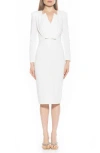 Alexia Admor Arleth V-neck Sheath Dress In Ivory