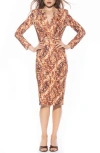 Alexia Admor Arleth V-neck Sheath Dress In Multi