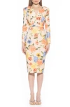 Alexia Admor Arleth V-neck Sheath Dress In Sand Floral