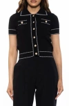 Alexia Admor Women's Arya Short Sleeve Knit Cardigan In Black
