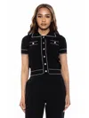 Alexia Admor Women's Arya Short Sleeve Knit Cardigan In Black