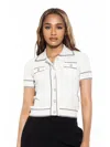 Alexia Admor Women's Arya Short Sleeve Knit Cardigan In White