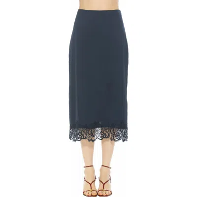 Alexia Admor Ashen Midi Skirt In Blue