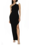Alexia Admor Womens Gathered One Shoulder Evening Dress In Black