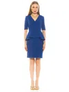 Alexia Admor Atlas V-neck Sheath Midi Dress In Blue