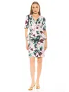 Alexia Admor Atlas V-neck Sheath Midi Dress In Beige Floral