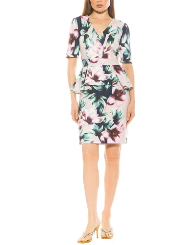 Alexia Admor Atlas V-neck Sheath Midi Dress In Beige Floral
