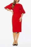 Alexia Admor Auden Sheath Midi Dress In Red