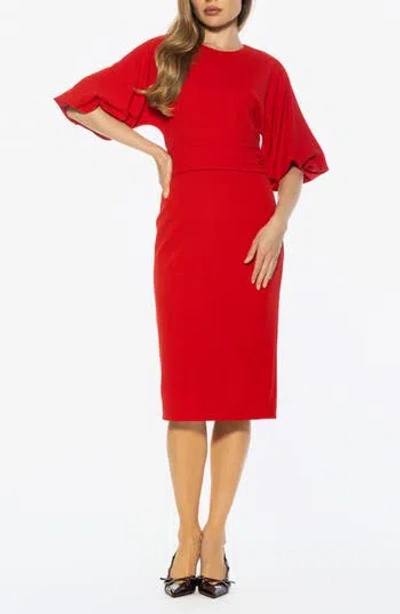 Alexia Admor Auden Sheath Midi Dress In Red