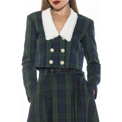 Alexia Admor Amelia Jacket In Green Plaid
