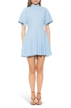 Alexia Admor Autumn Mock Neck Fit & Flare Dress In Sky Blue