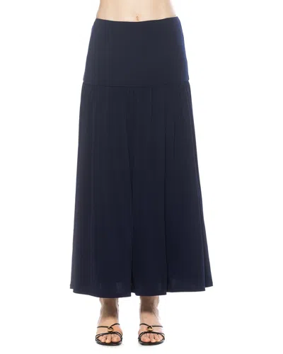 Alexia Admor Aven Dropped Waist Long Skirt In Blue