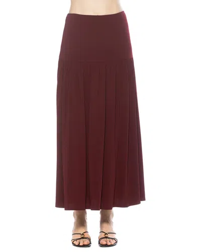 Alexia Admor Aven Dropped Waist Long Skirt In Burgundy