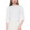 Alexia Admor Bebe Three-quarter Sleeve Sweatshirt In White