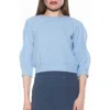 Alexia Admor Bebe Three-quarter Sleeve Sweatshirt In Blue