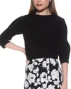 Alexia Admor Bebe Three-quarter Sleeve Sweatshirt In Black
