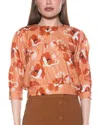Alexia Admor Bebe Three-quarter Sleeve Sweatshirt In Multi