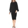 Alexia Admor Billie Bateau Neck Midi Dress In Black