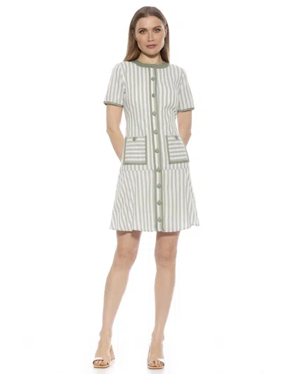 Alexia Admor Brecken Stripe Dress In Neutral