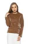 Alexia Admor Brivan Crewneck Classic Blazer In Brown