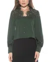 Alexia Admor Bryne Lace Trim Top In Green