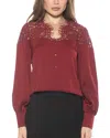 Alexia Admor Bryne Lace Trim Top In Red