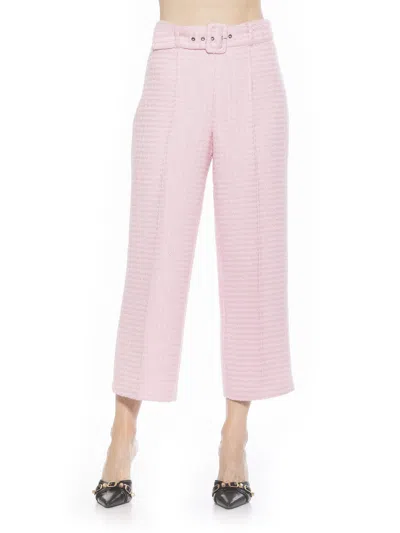 Alexia Admor Caden Tweed Pants In Pink
