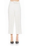 Alexia Admor Caden Tweed Wide Leg Pants In White