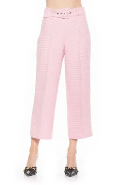 Alexia Admor Caden Tweed Wide Leg Pants In Pink
