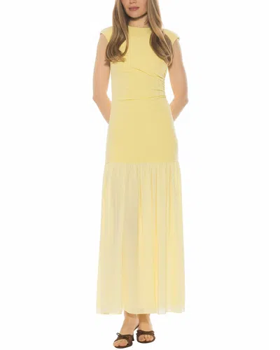 Alexia Admor Caelen Cap Sleeve Drop Waist Maxi Dress In Yellow